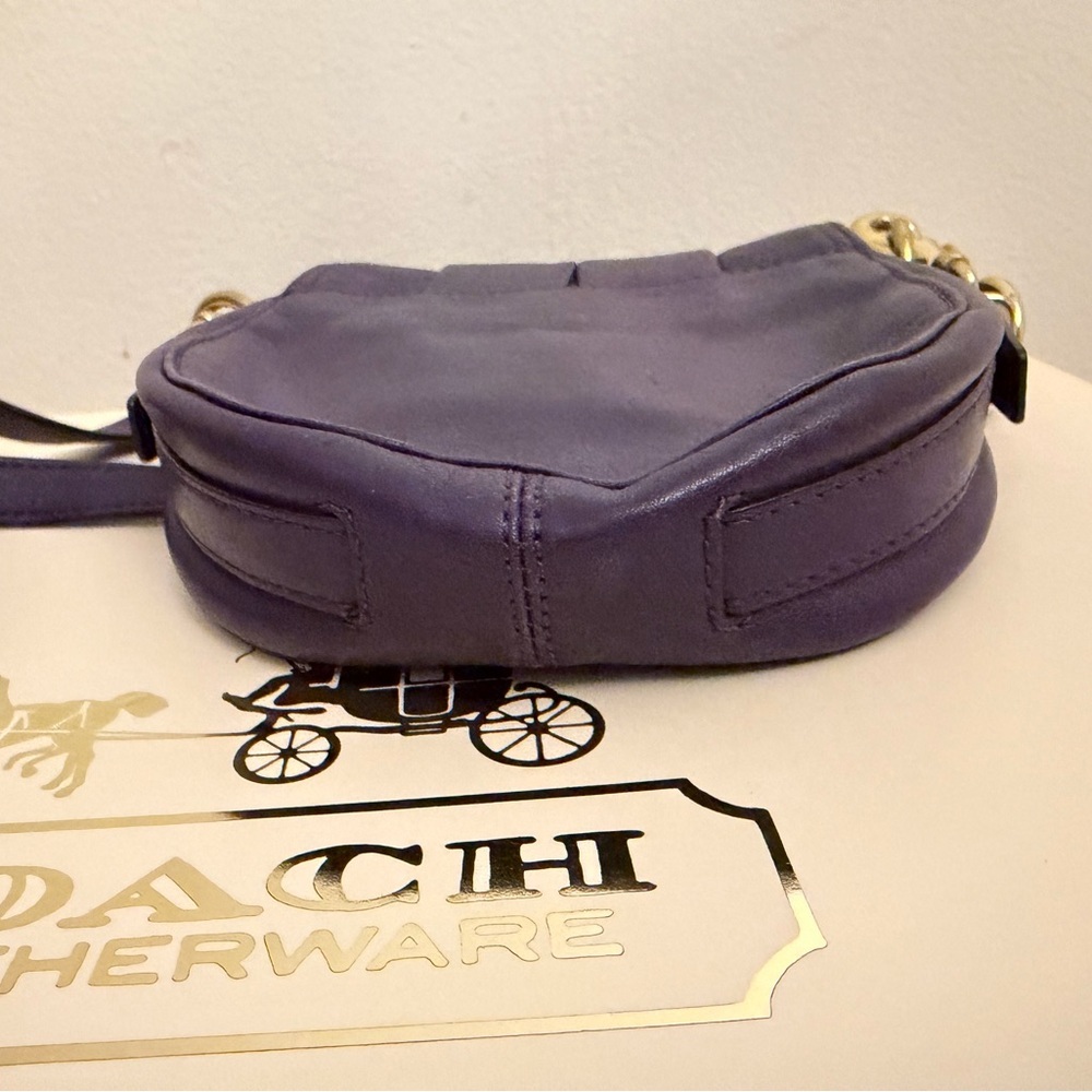 Rear Coach Purple Leather Crossbody Bag - Picture 8 of 10